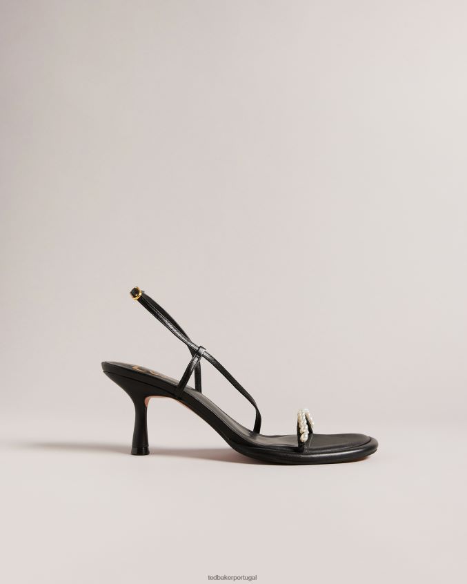 sapato Ted Baker sandália de salto gatinho pérola mypearl preto mulheres 8X6HDF850