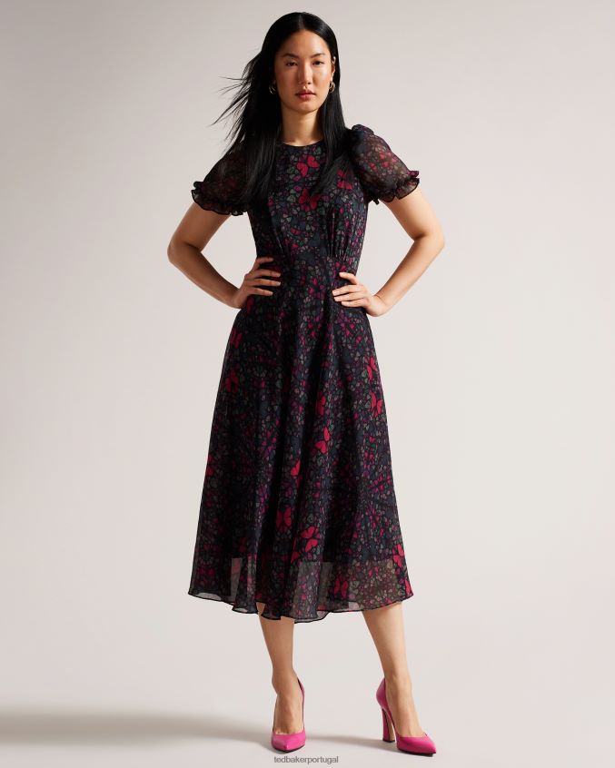 sapato Ted Baker sapato quadra pontiagudo com salto geométrico teyma rosa mulheres 8X6HDF851