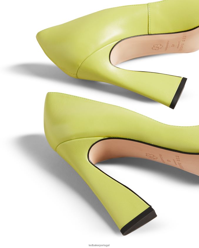 sapato Ted Baker sapato quadra pontiagudo com salto geométrico teyma verde pálido mulheres 8X6HDF842