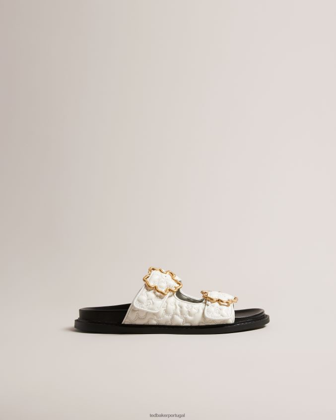 sapato Ted Baker Sandália com fivela magnólia acolchoada e acolchoada branco mulheres 8X6HDF867