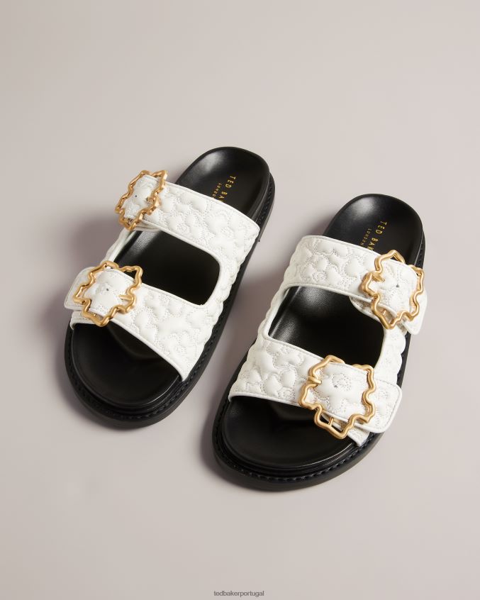 sapato Ted Baker Sandália com fivela magnólia acolchoada e acolchoada branco mulheres 8X6HDF867