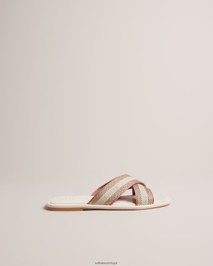 sapato Ted Baker sandália ashika com tiras marfim mulheres 8X6HDF873
