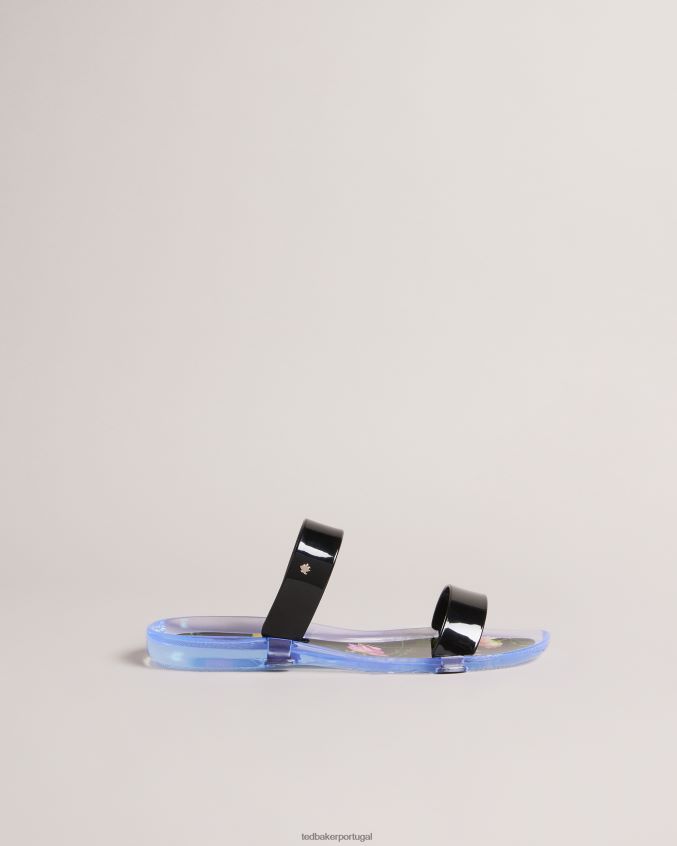 sapato Ted Baker sliders de geléia de alça dupla gelatina preto mulheres 8X6HDF907