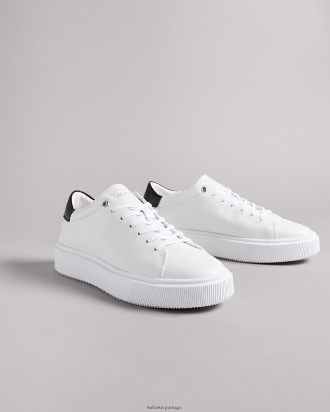 sapato Ted Baker lornea magnolia flor plataforma treinador Branco preto mulheres 8X6HDF862