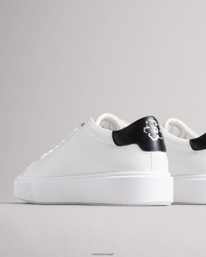 sapato Ted Baker lornea magnolia flor plataforma treinador Branco preto mulheres 8X6HDF862