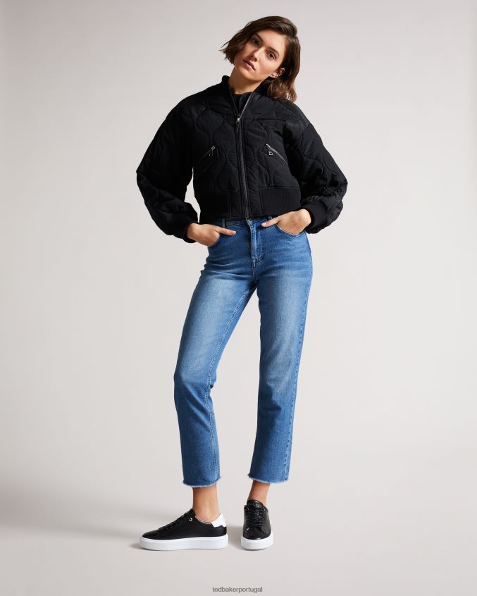 sapato Ted Baker lornea magnolia flor plataforma treinador preto mulheres 8X6HDF876