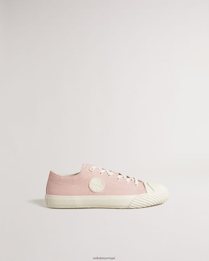 sapato Ted Baker tênis cano baixo tayni canvas rosa escuro mulheres 8X6HDF933