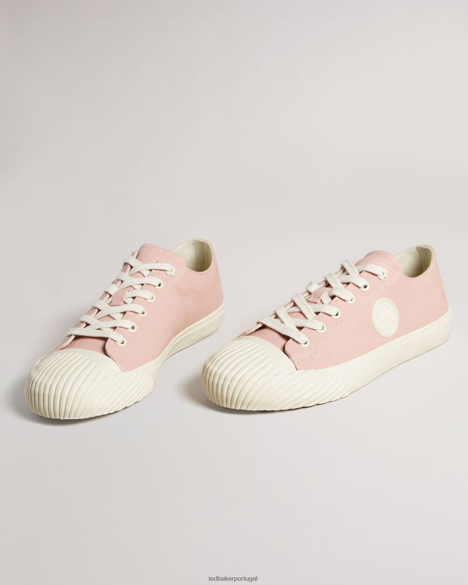 sapato Ted Baker tênis cano baixo tayni canvas rosa escuro mulheres 8X6HDF933