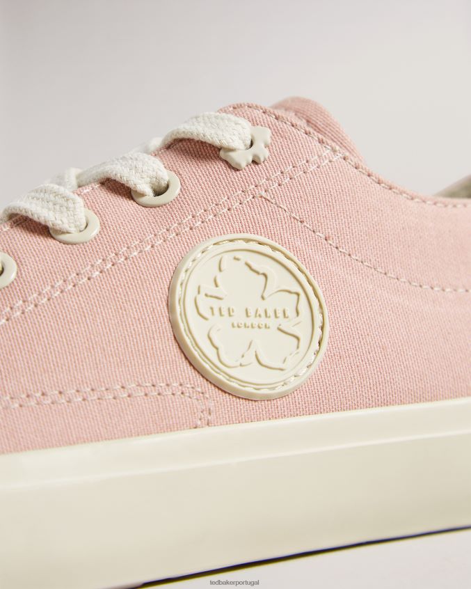 sapato Ted Baker tênis cano baixo tayni canvas rosa escuro mulheres 8X6HDF933