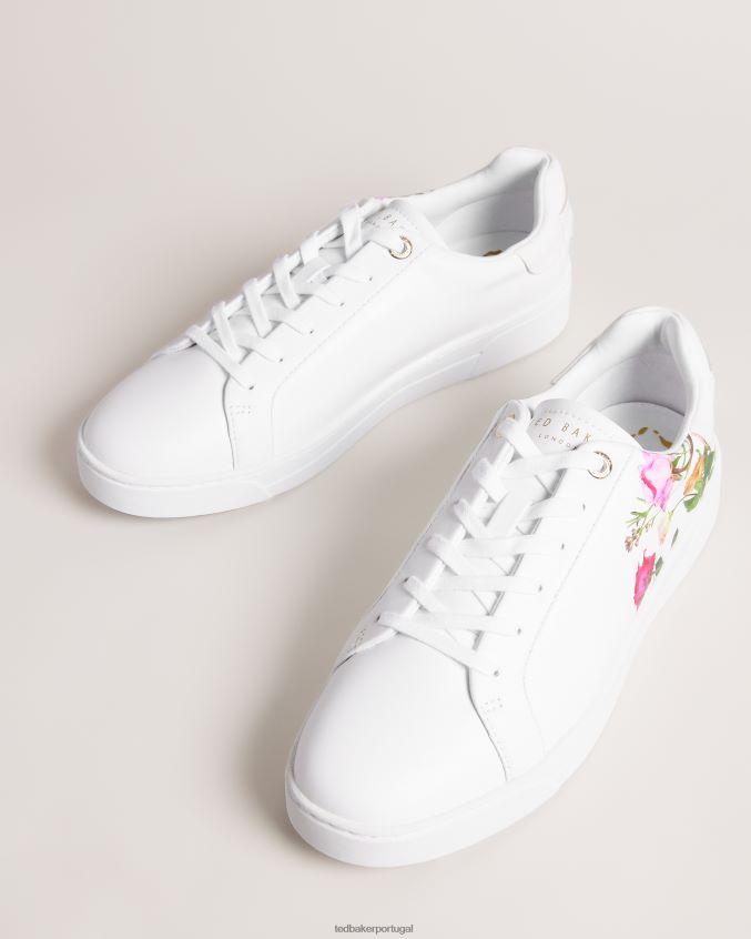 sapato Ted Baker tênis cupsole floral estampado artel branco mulheres 8X6HDF857