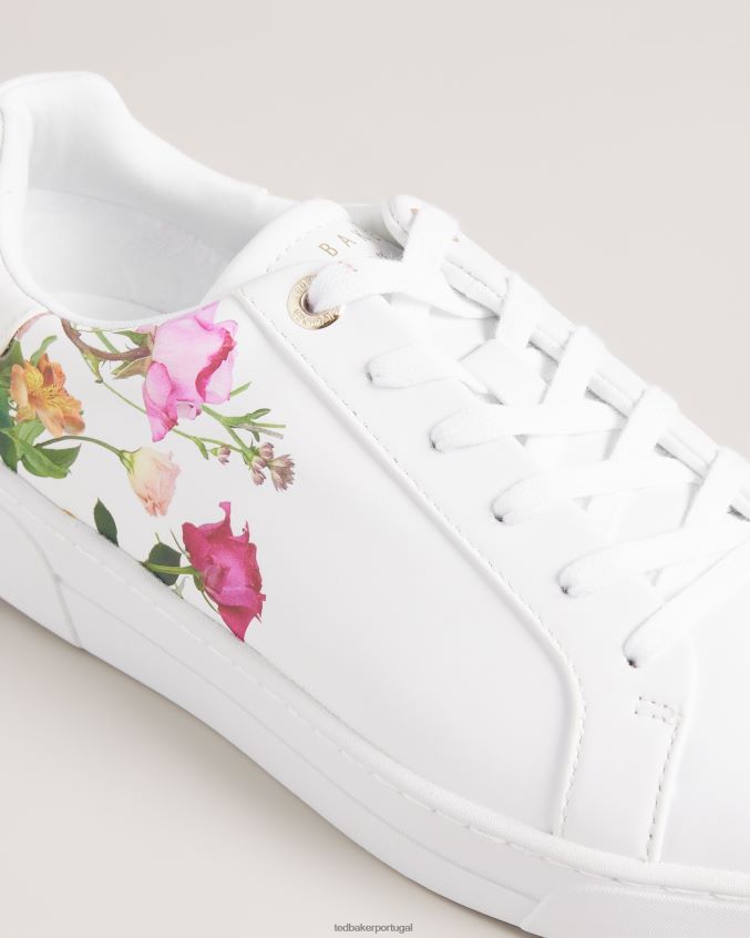 sapato Ted Baker tênis cupsole floral estampado artel branco mulheres 8X6HDF857