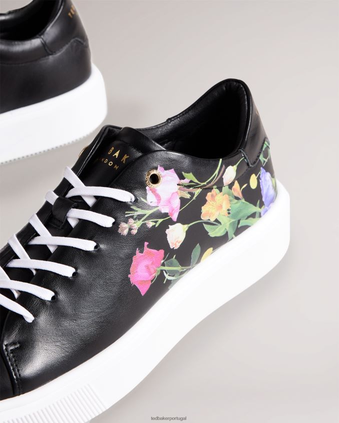 sapato Ted Baker tênis plataforma com estampa floral lorayy preto mulheres 8X6HDF859