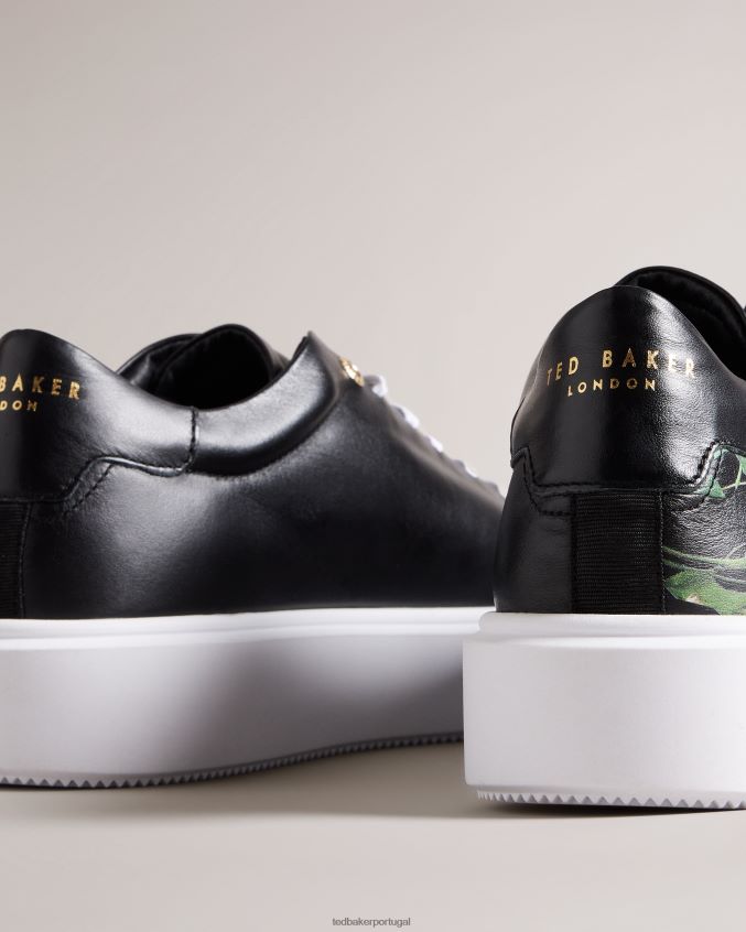 sapato Ted Baker tênis plataforma com estampa floral lorayy preto mulheres 8X6HDF859