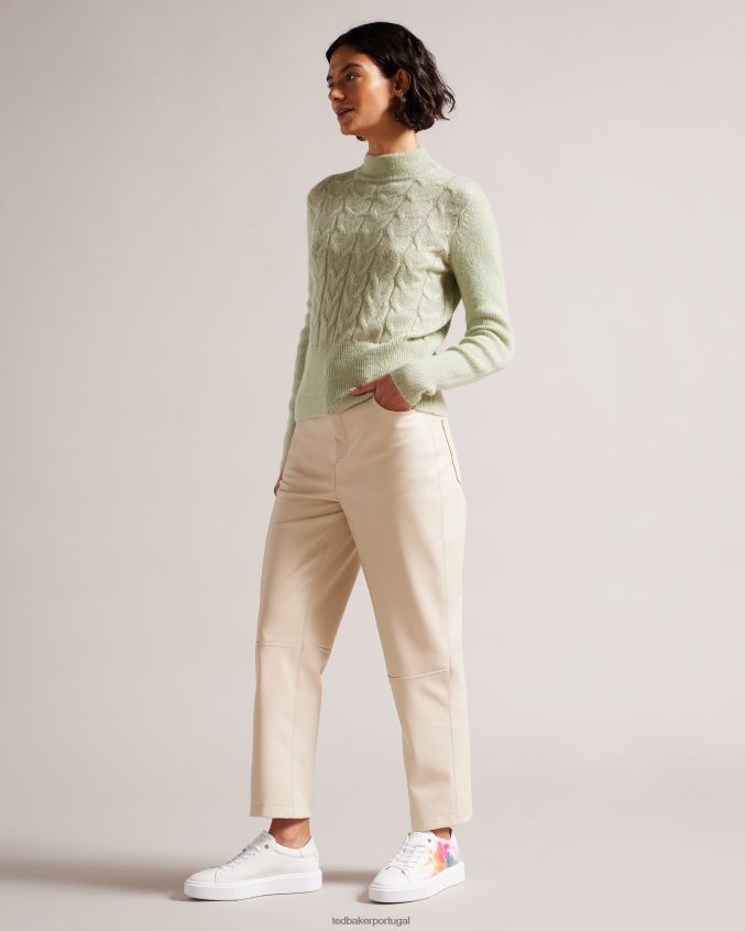 sapato Ted Baker tennia tênis plataforma com estampa artística branco-laranja mulheres 8X6HDF913