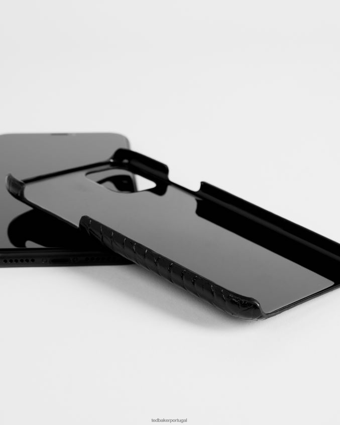 acessórios Ted Baker capa com clipe para iphone 11 imitação de crocodilo claryy preto mulheres 8X6HDF2118