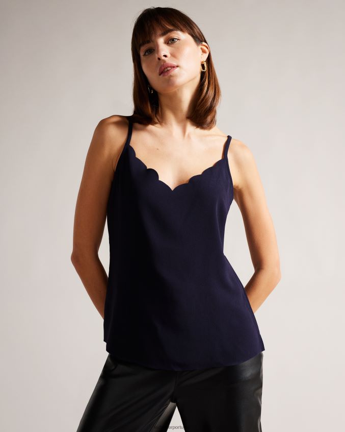 roupas Ted Baker blusa cami com decote vieira siina marinha mulheres 8X6HDF492