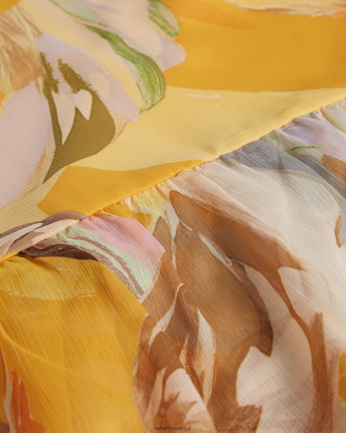 roupas Ted Baker blusa manga bufante exagerada darcila laranja escuro mulheres 8X6HDF562