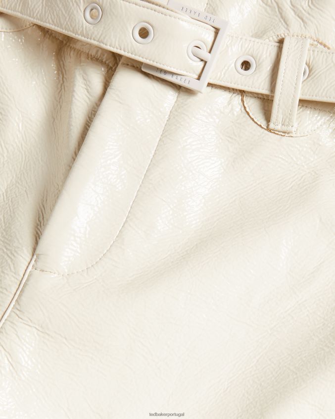roupas Ted Baker calça utilitária de vinil vinala marfim mulheres 8X6HDF596