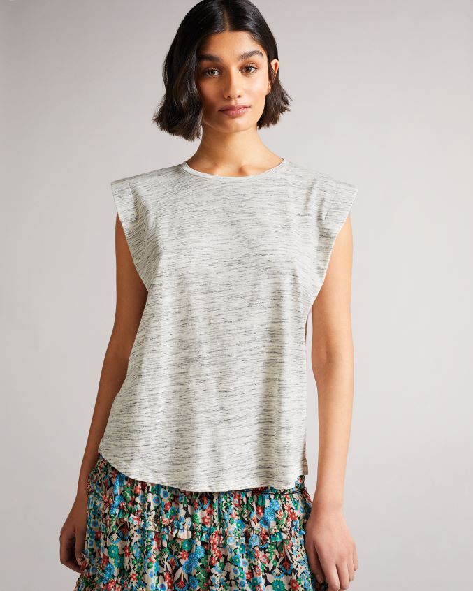 roupas Ted Baker colete julesa com detalhe nos ombros branco mulheres 8X6HDF580