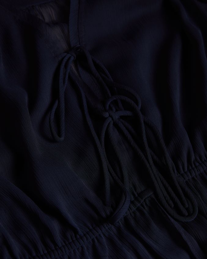 roupas Ted Baker blusa frasiah com amarração na frente azul escuro mulheres 8X6HDF310
