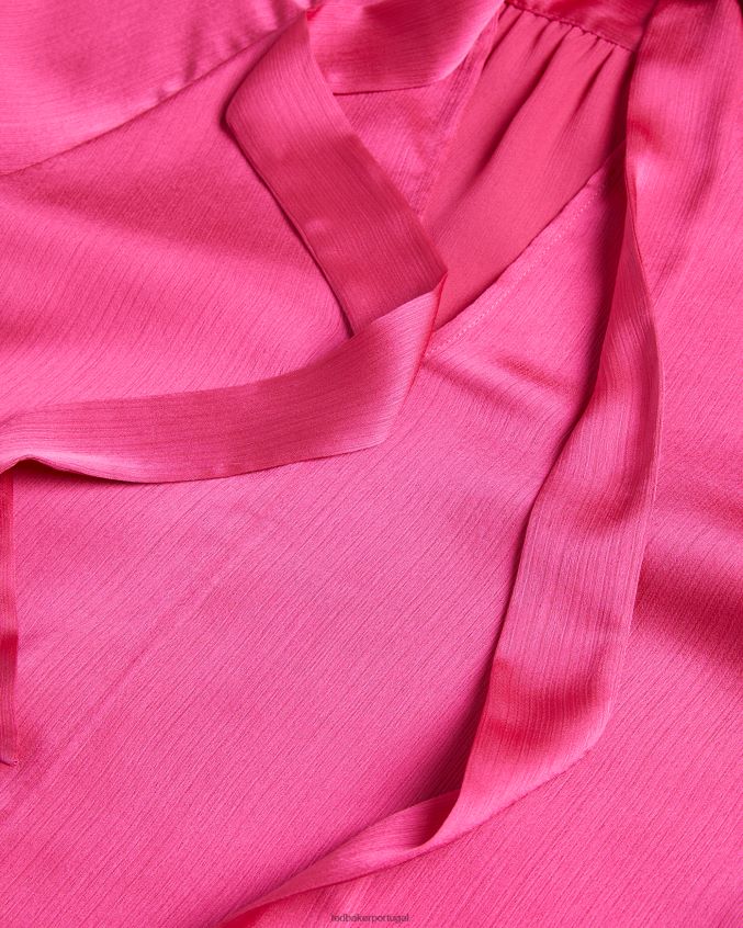 roupas Ted Baker blusa joanha manga longa gola alta com recortes Rosa escuro mulheres 8X6HDF107