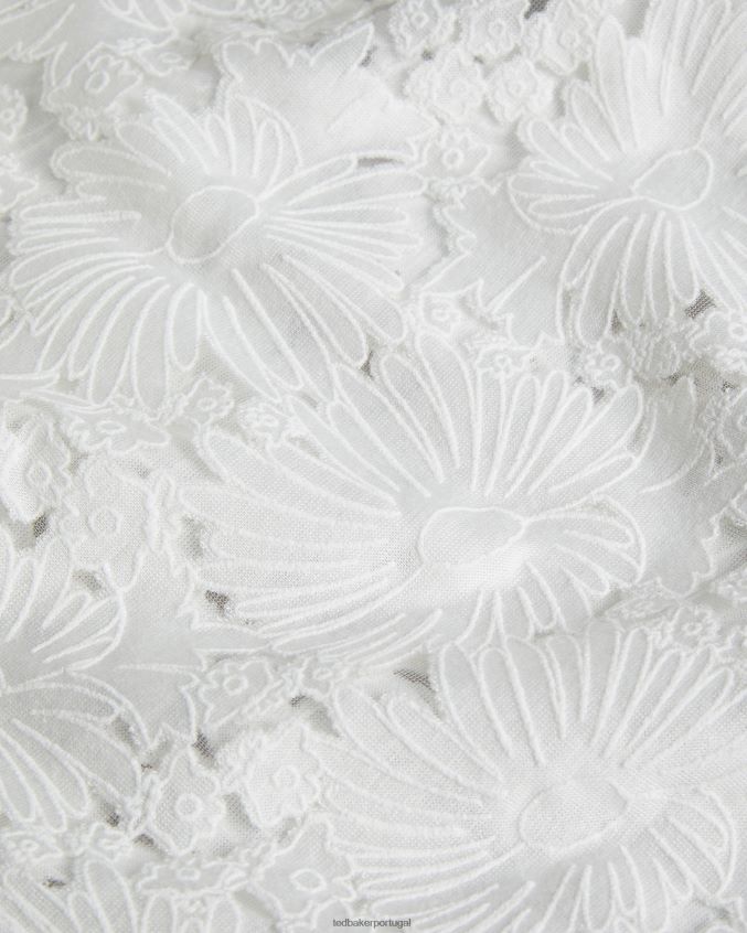 roupas Ted Baker camiseta descontraída com renda floral maralo branco mulheres 8X6HDF34