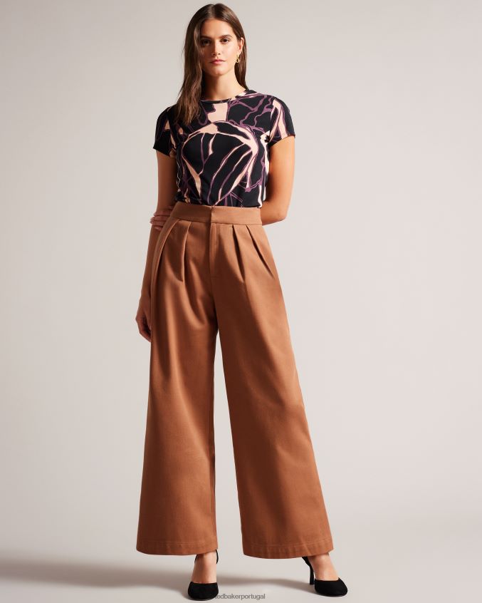 roupas Ted Baker camiseta justa abstrata chrissi rosa-nude mulheres 8X6HDF122