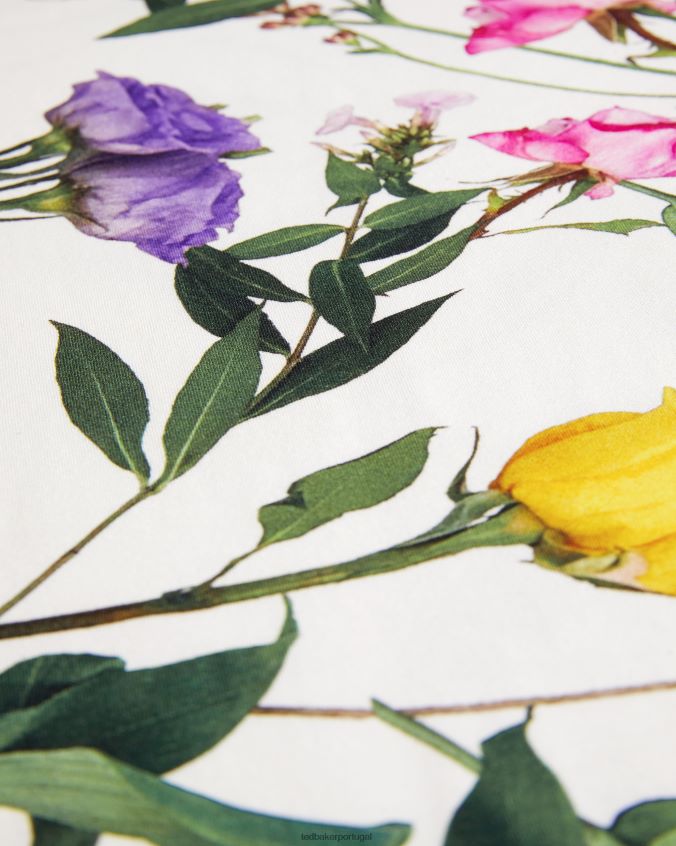 roupas Ted Baker camiseta justa vikina com gola torcida branco mulheres 8X6HDF259