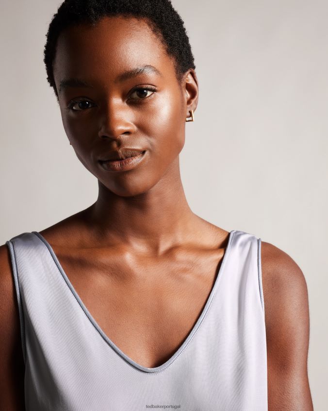 roupas Ted Baker colete frontal shavon v cinza claro mulheres 8X6HDF375