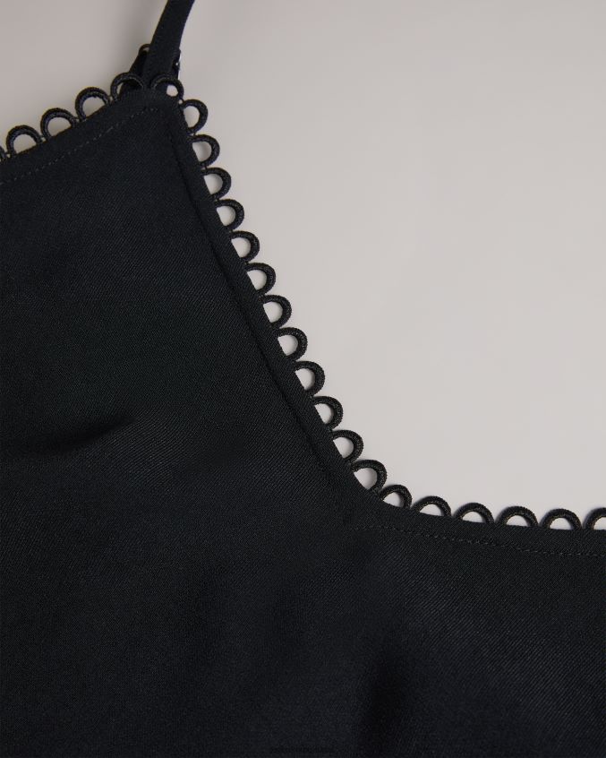 roupas Ted Baker andreno cami de tiras com acabamentos em laço preto mulheres 8X6HDF316