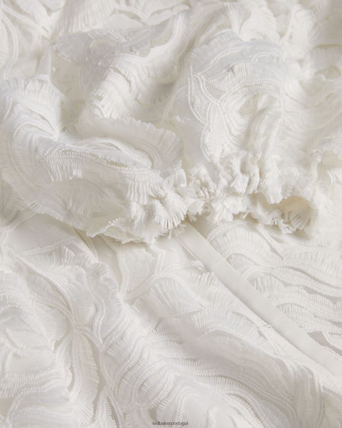 roupas Ted Baker blusa de manga bufante eliiy boxy fit branco mulheres 8X6HDF296