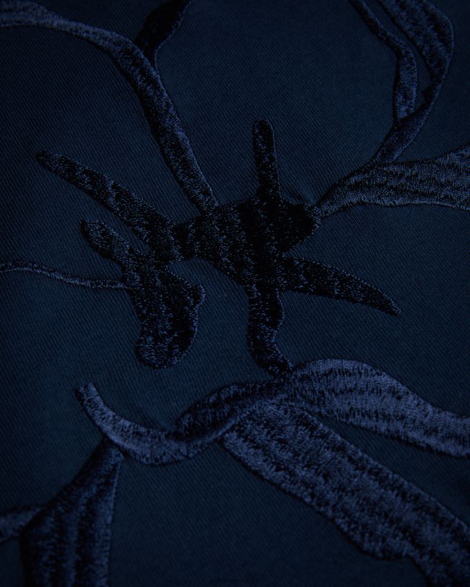 roupas Ted Baker camiseta carmyn manga rolê com ponto de cetim magnólia marinha mulheres 8X6HDF308