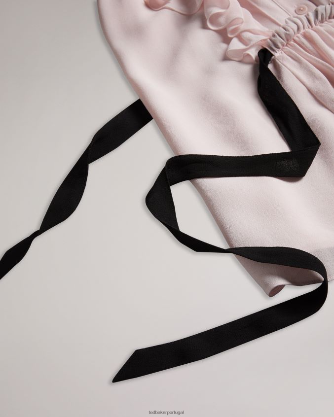 roupas Ted Baker evalie top sem mangas com babados nude claro mulheres 8X6HDF254