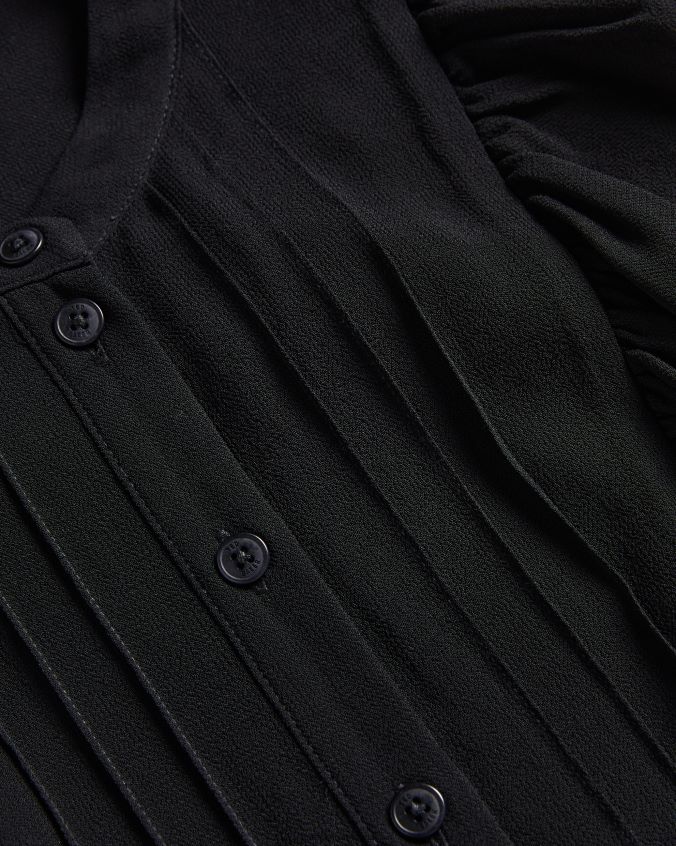 roupas Ted Baker evalie top sem mangas com babados preto mulheres 8X6HDF351