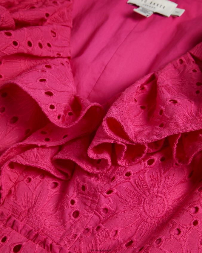 roupas Ted Baker mazieh blusa peplum com bordado Rosa brilhante mulheres 8X6HDF321