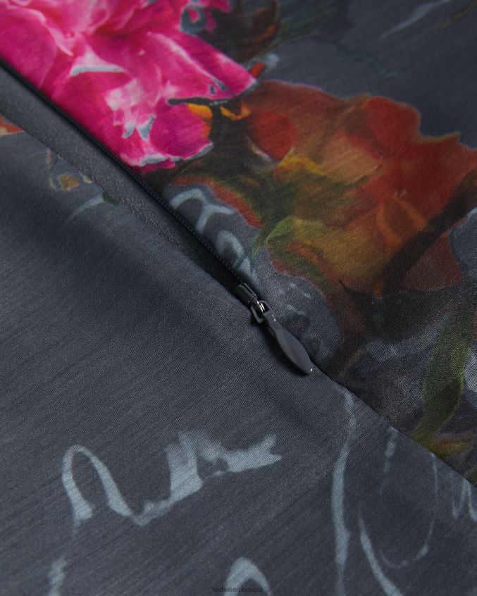 roupas Ted Baker top cropped quadrado ayymee com manga bufante preto mulheres 8X6HDF68