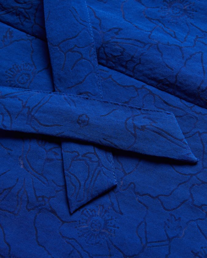 roupas Ted Baker adelaai devore top floral com gravata azul claro mulheres 8X6HDF440