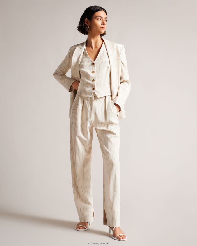 roupas Ted Baker colete kllaraj com decote em V creme mulheres 8X6HDF374