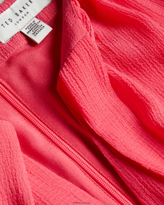 roupas Ted Baker minivestido assimétrico em camadas zandaa coral mulheres 8X6HDF455