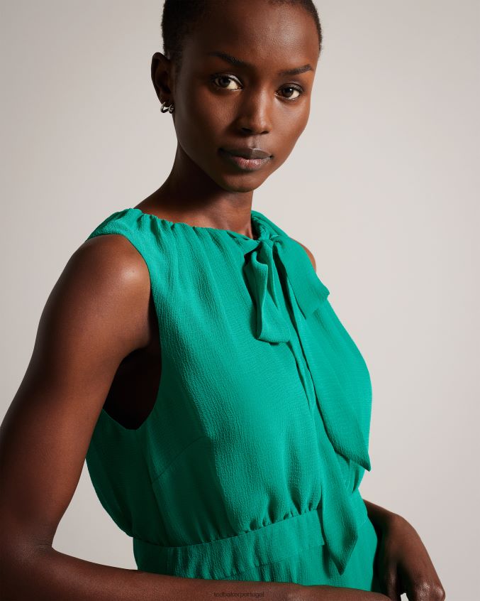 roupas Ted Baker minivestido assimétrico em camadas zandaa verde mulheres 8X6HDF459