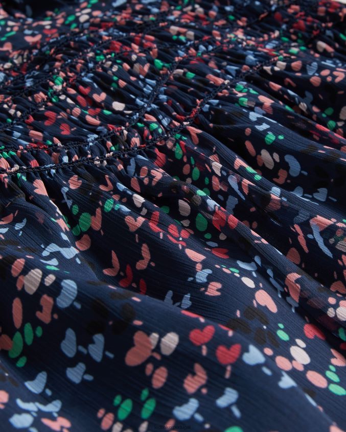 roupas Ted Baker minivestido casadee com painel de avental azul marinho mulheres 8X6HDF261