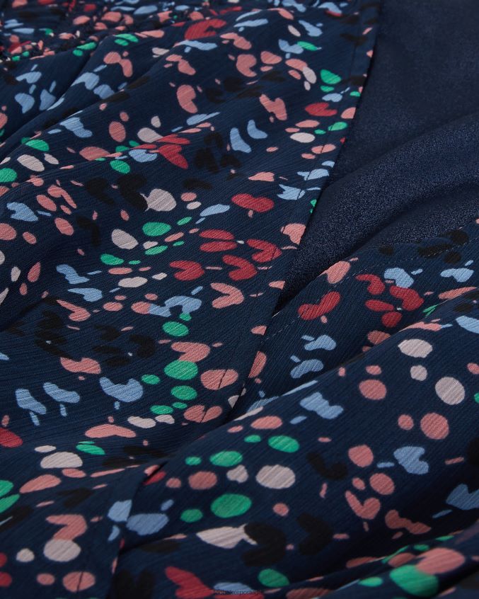 roupas Ted Baker minivestido casadee com painel de avental azul marinho mulheres 8X6HDF261