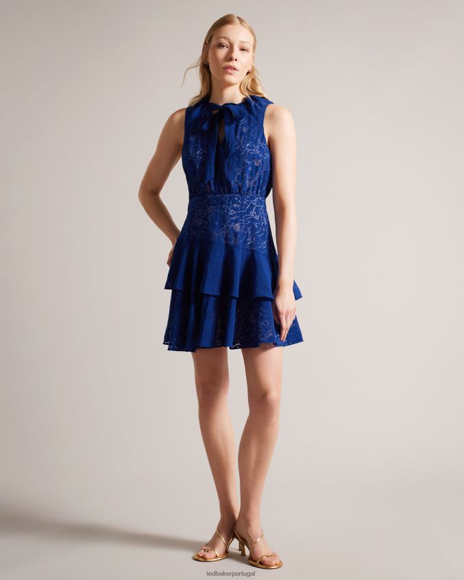 roupas Ted Baker vestido mini assimétrico em camadas timmia azul claro mulheres 8X6HDF127