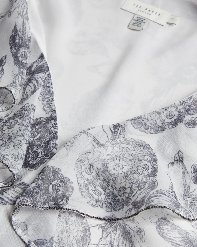 roupas Ted Baker vestido mini com detalhe de babados giorgii branco mulheres 8X6HDF378