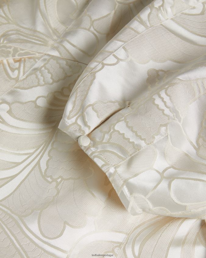 roupas Ted Baker vestido mini jacquard com manga bufante Alannah natural mulheres 8X6HDF229