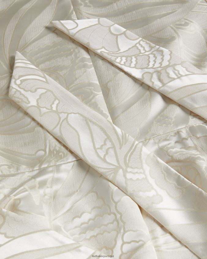 roupas Ted Baker vestido mini jacquard com manga bufante Alannah natural mulheres 8X6HDF229