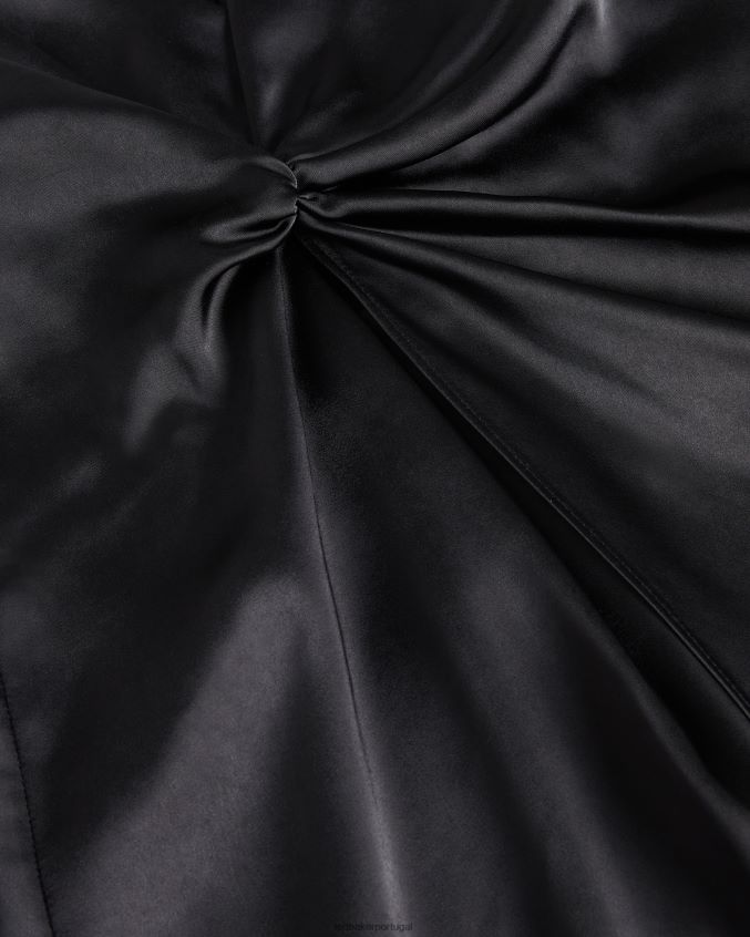 roupas Ted Baker vestido deslizante com detalhe de cintura assimétrica odellia preto mulheres 8X6HDF287