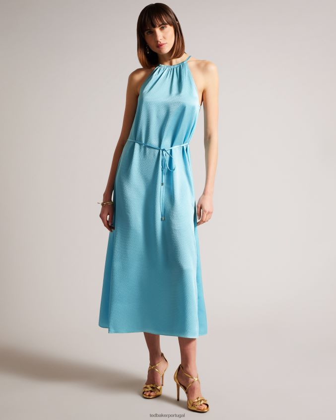 roupas Ted Baker vestido midaxi decote halter roxieyy azul mulheres 8X6HDF473