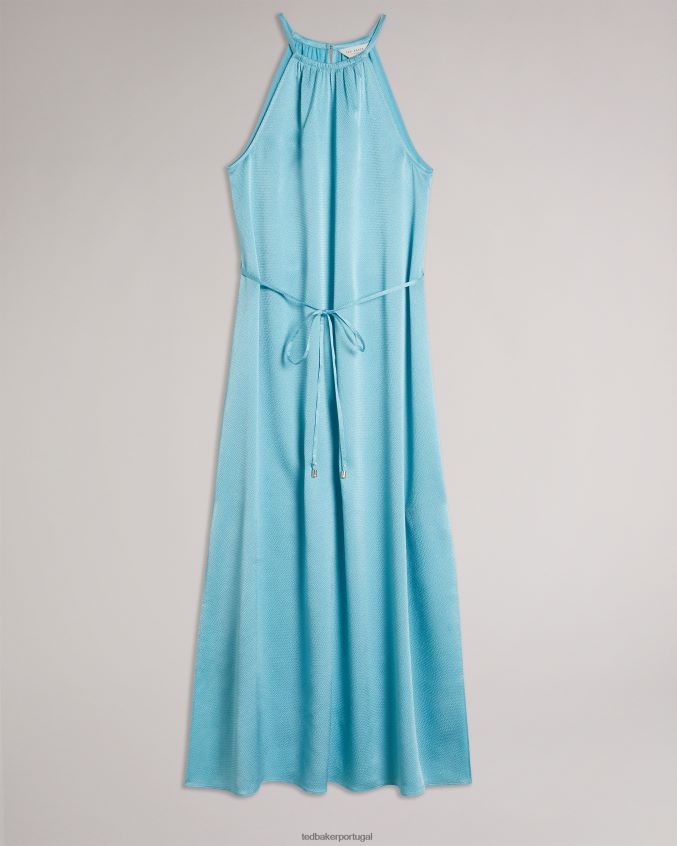 roupas Ted Baker vestido midaxi decote halter roxieyy azul mulheres 8X6HDF473