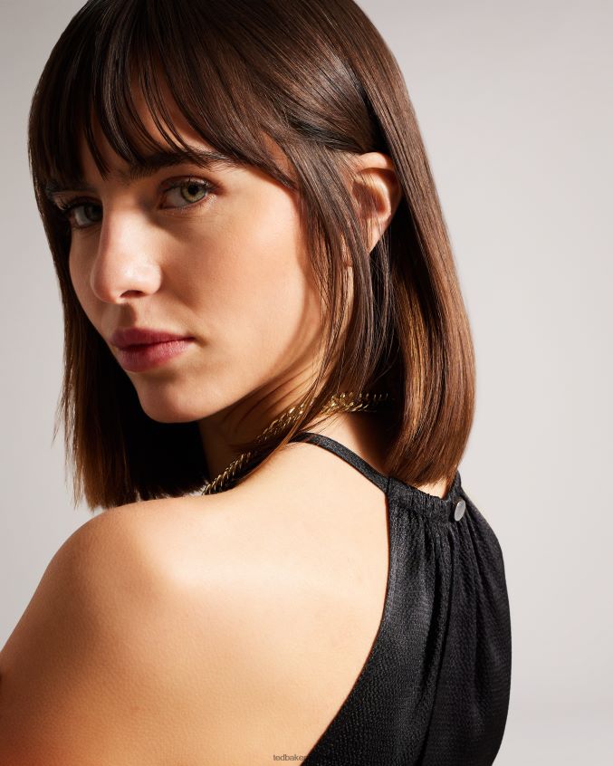 roupas Ted Baker vestido midaxi decote halter roxieyy preto mulheres 8X6HDF474